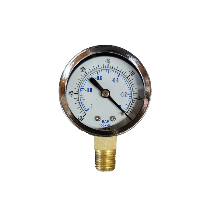 GAUGE, 0-30 2" 1/4 NPT VAC